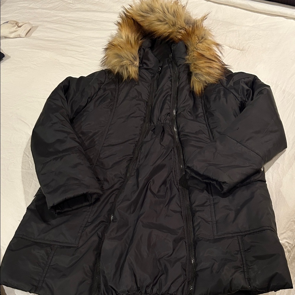 Black Maternity Puffer Coat